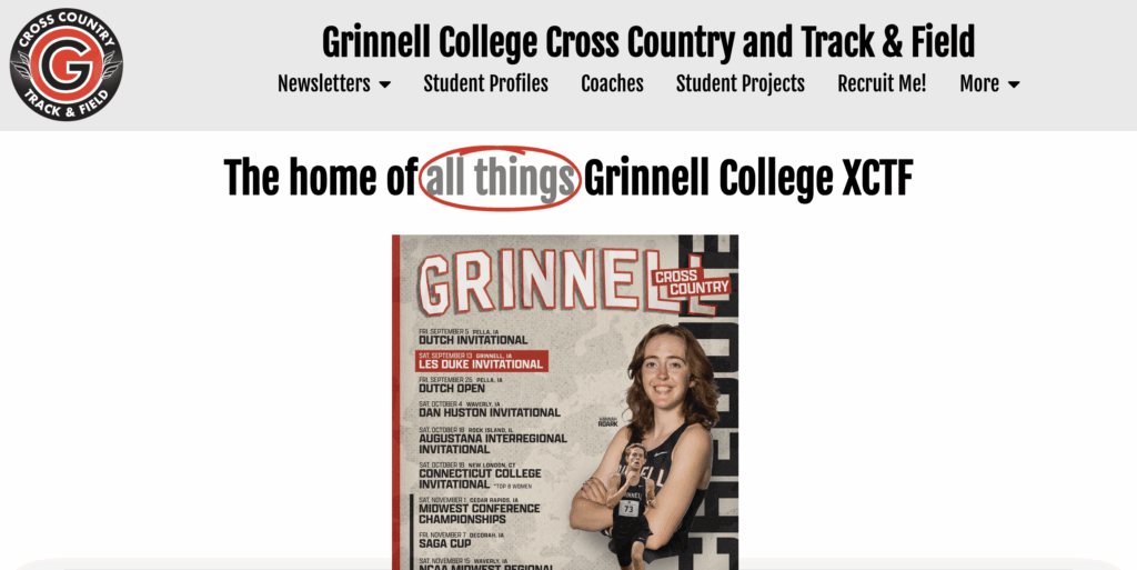Screenshot of the XCTF team website homepage