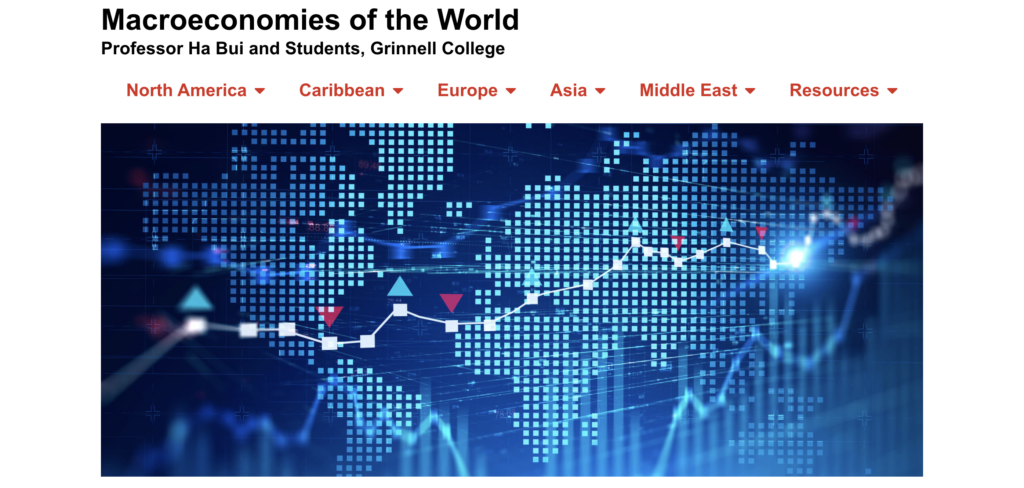 Screenshot of the Macroeconomies of the World website homepage